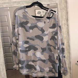 EXPRESS camo cut out sweater